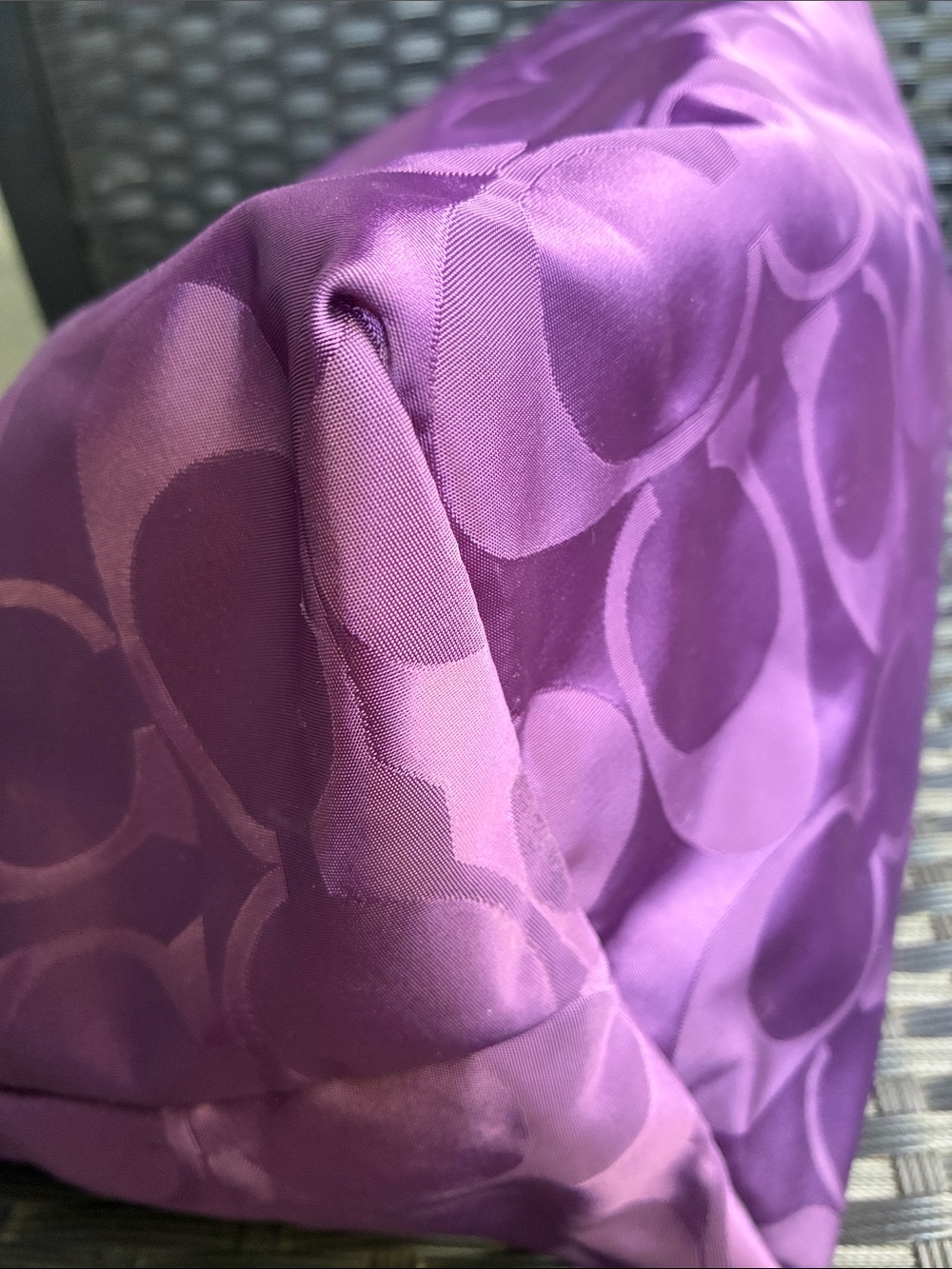 COACH BAG,Coach Purple Signature Jacquard Tote - Picture 11 of 12